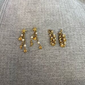 Vintage Avon Sea Life - Seashell  Sea Horses Faux Pearl - 2 Pairs of Earrings